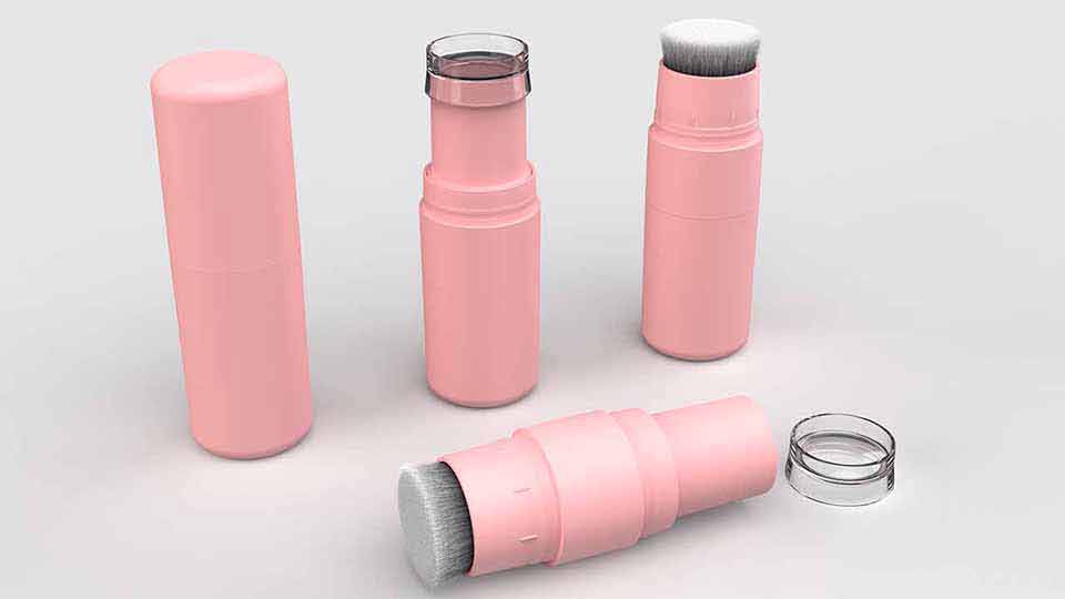 ब्रश टाउकोको साथ पाउडर स्टिक ट्यूब